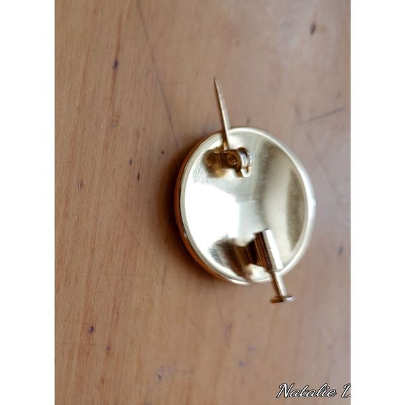 Damascene Brooch Floral and Bird Design - Picture 5 of 6